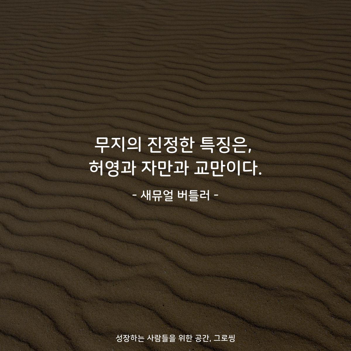 무지의 진정한 특징은, 허영과 자만과 교만이다. - 새뮤얼 버틀러