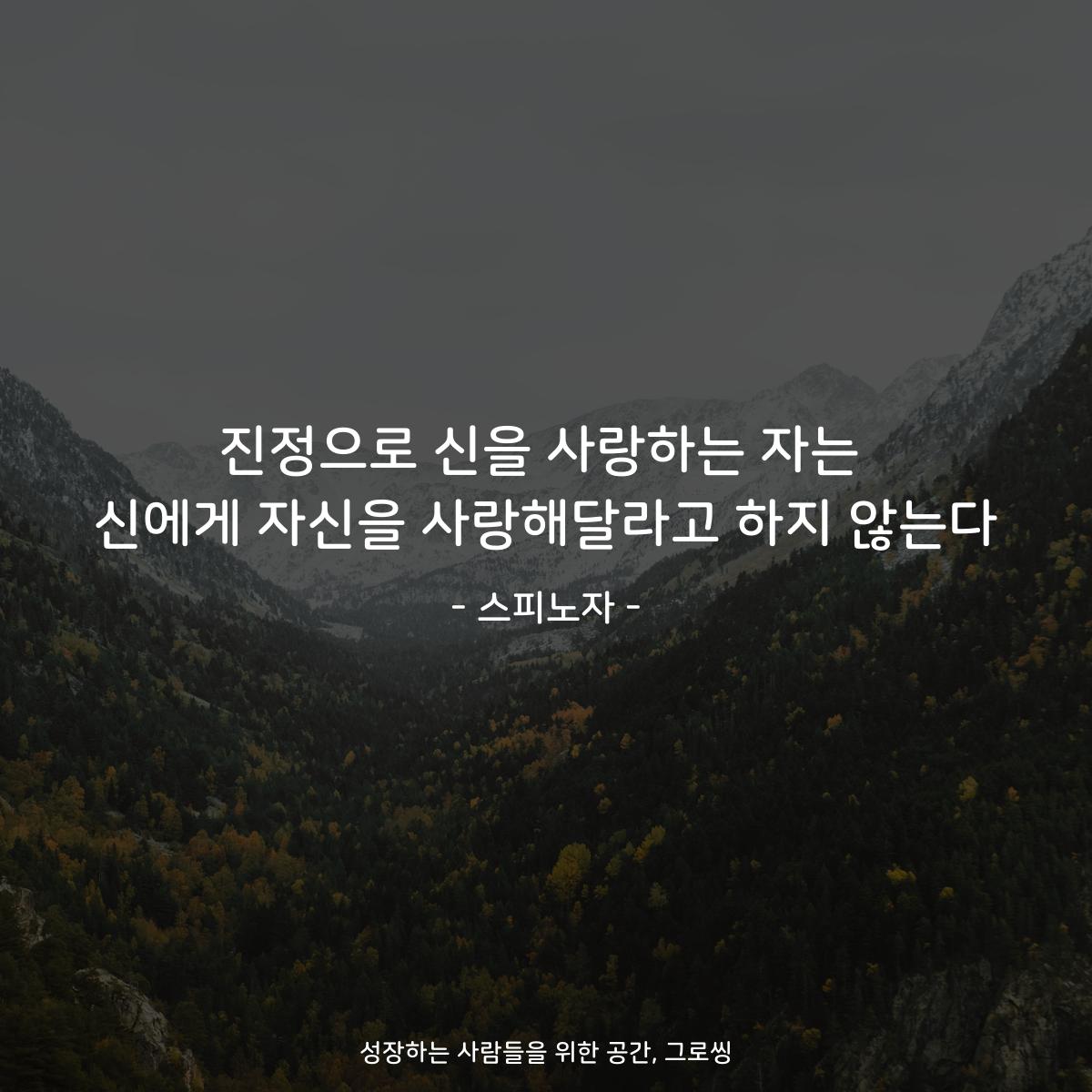 진정으로 신을 사랑하는 자는 신에게 자신을 사랑해달라고 하지 않는다 - 스피노자