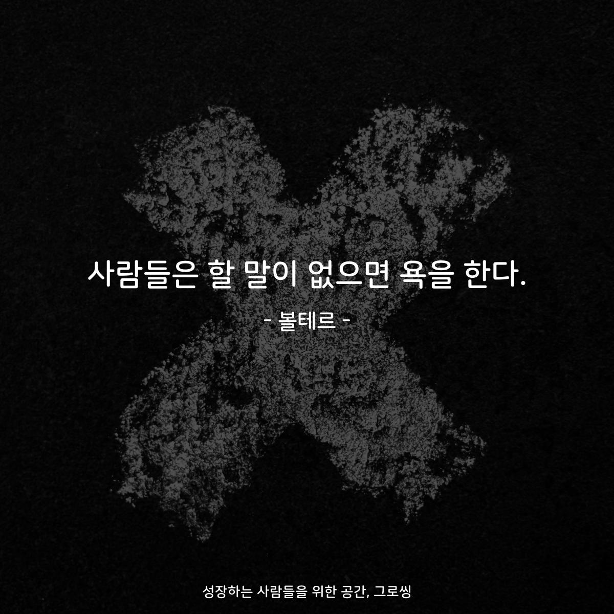 사람들은 할 말이 없으면 욕을 한다. - 볼테르