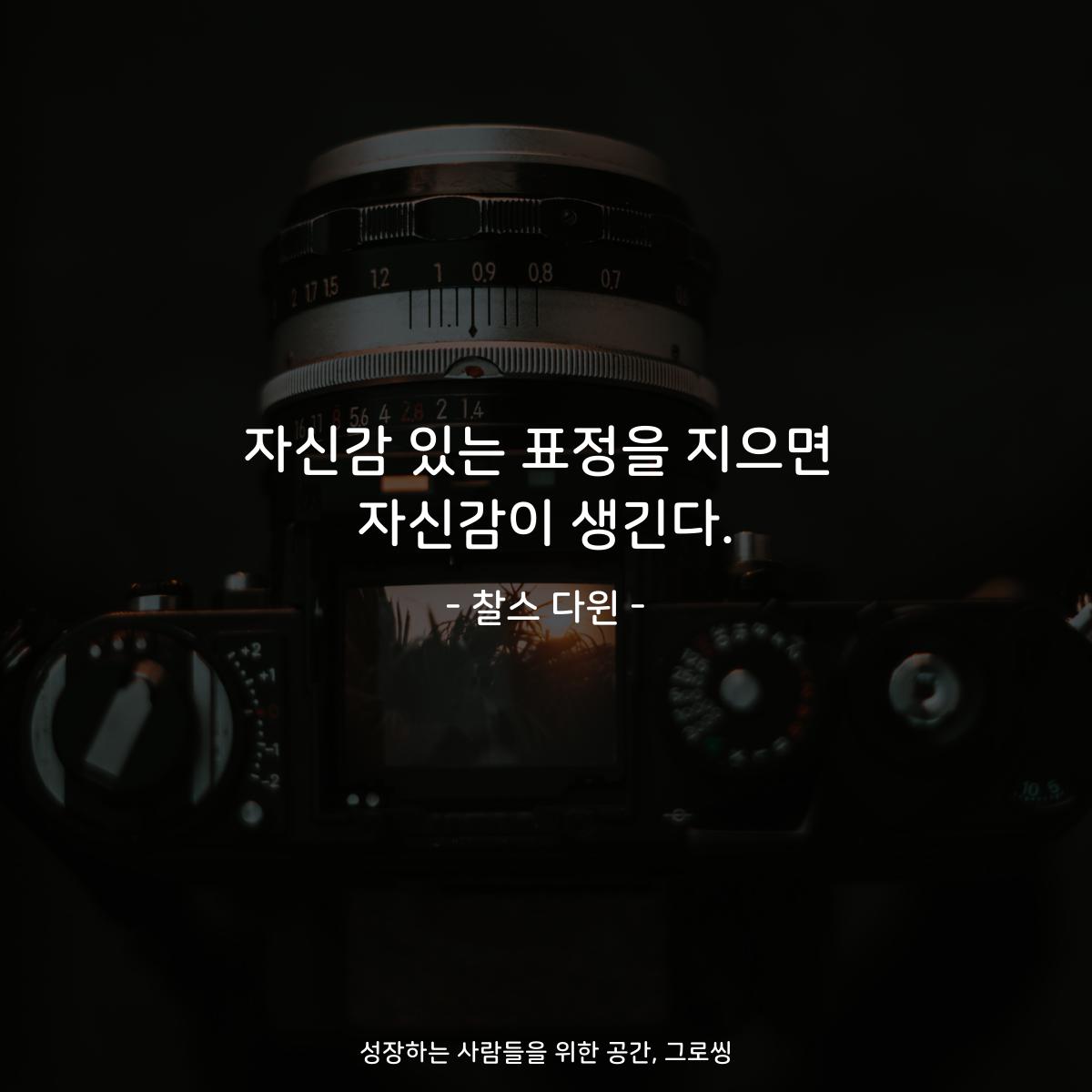 자신감 있는 표정을 지으면 자신감이 생긴다. - 찰스 다윈