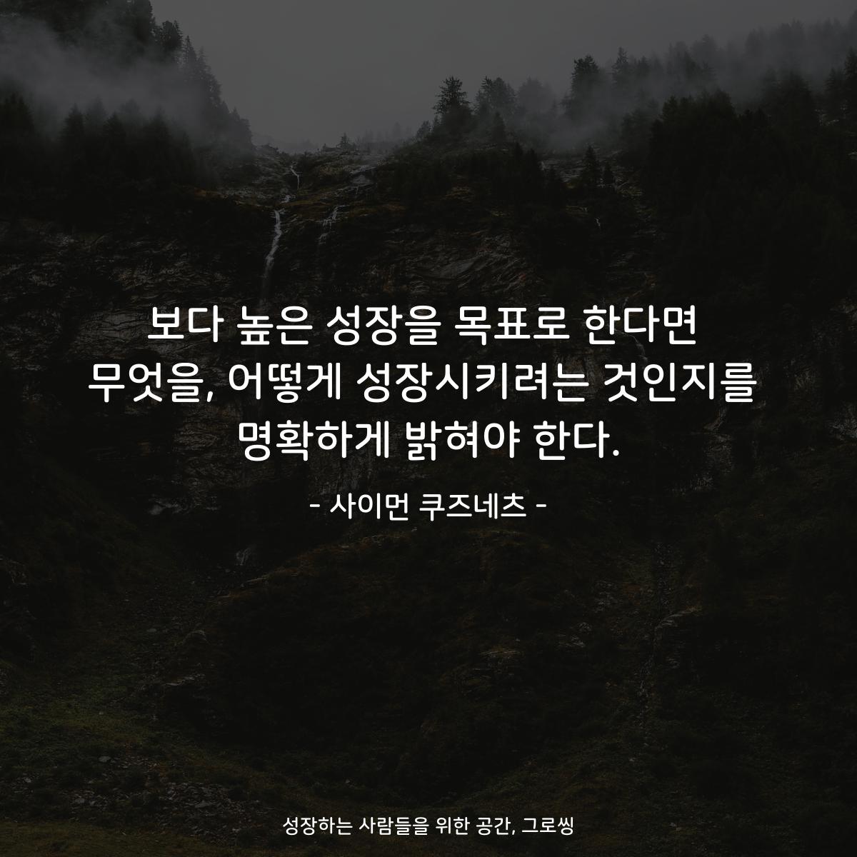 보다 높은 성장을 목표로 한다면 무엇을, 어떻게 성장시키려는 것인지를 명확하게 밝혀야 한다. - 사이먼 쿠즈네츠