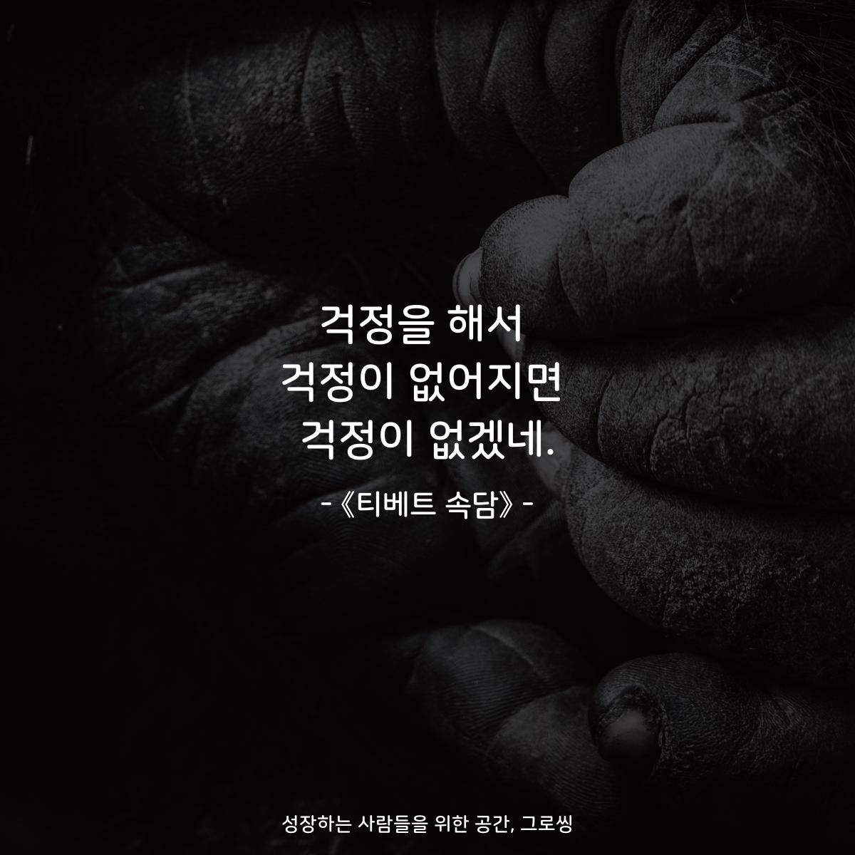 걱정을 해서 걱정이 없어지면 걱정이 없겠네. - 《티베트 속담》