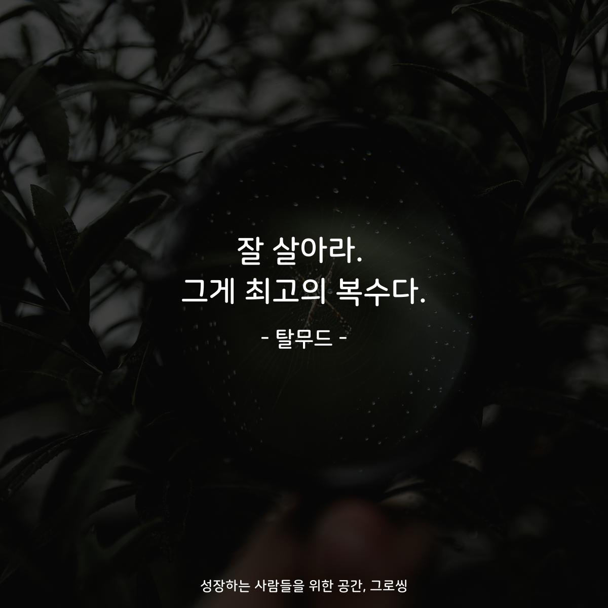 잘 살아라. 그게 최고의 복수다. - 탈무드