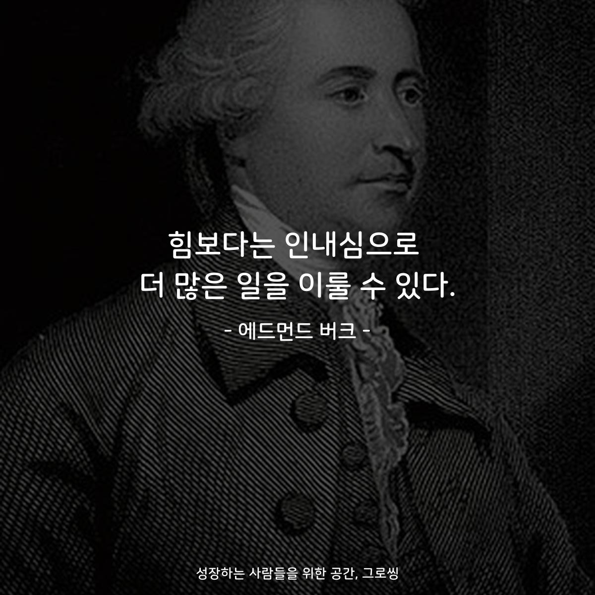 힘보다는 인내심으로 더 많은 일을 이룰 수 있다. - 에드먼드 버크