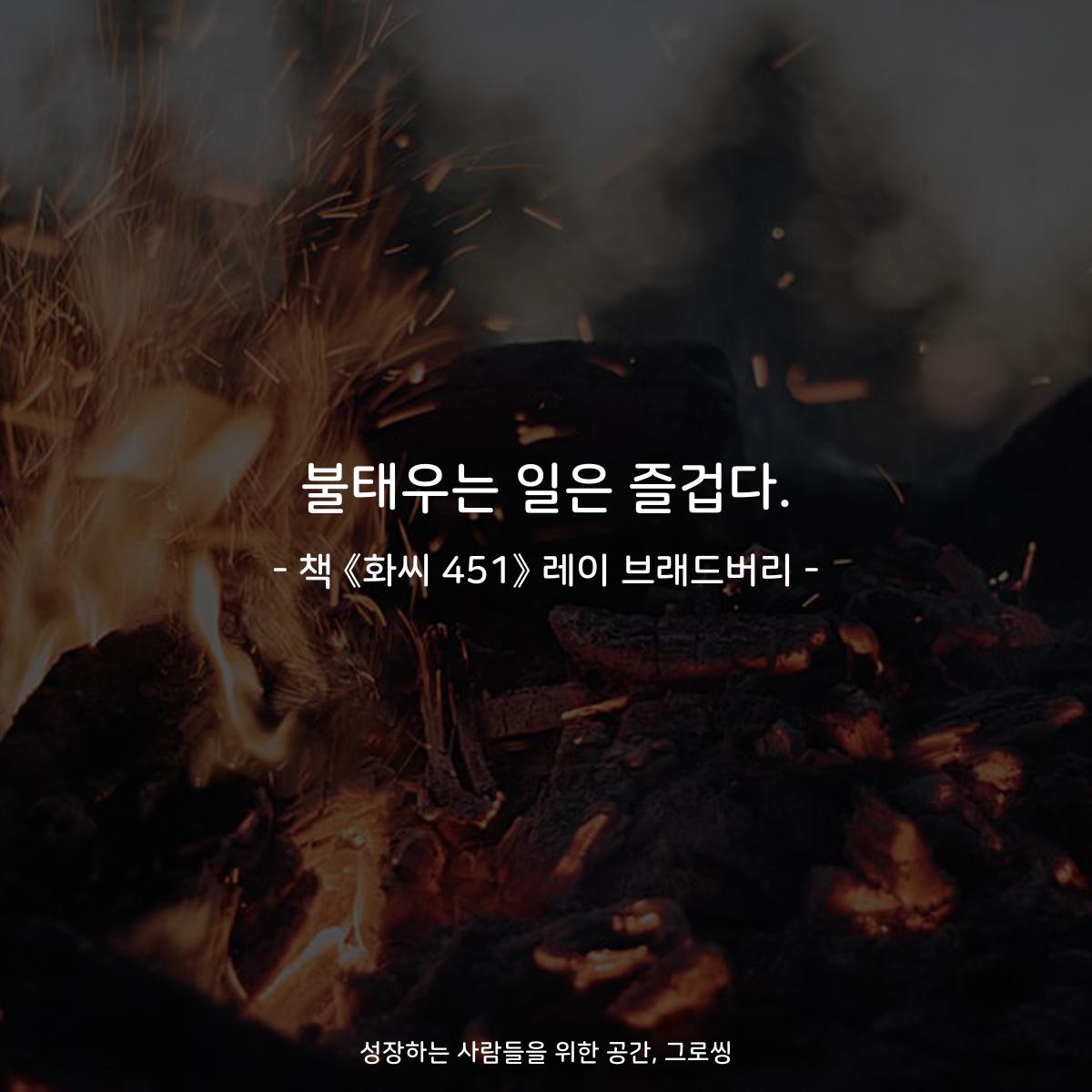 불태우는 일은 즐겁다. - 책 《화씨 451》 레이 브래드버리