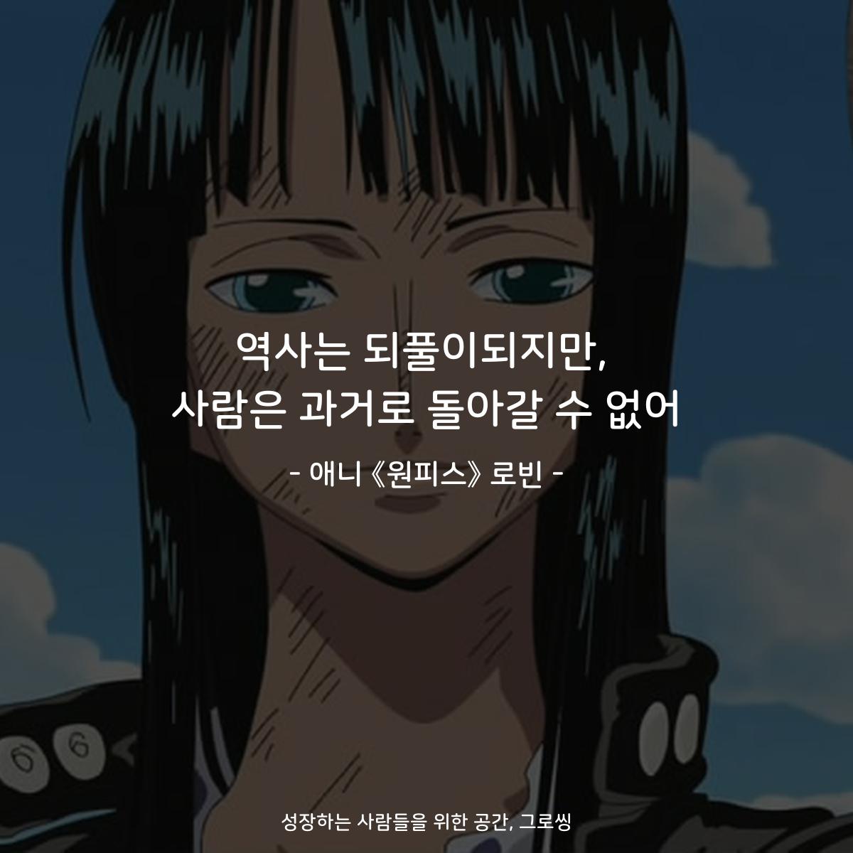 역사는 되풀이되지만, 사람은 과거로 돌아갈 수 없어 - 애니 《원피스》 로빈