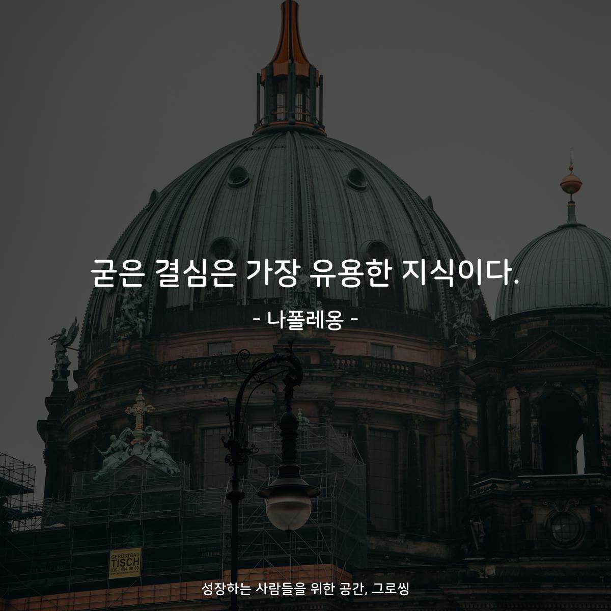 굳은 결심은 가장 유용한 지식이다. - 나폴레옹